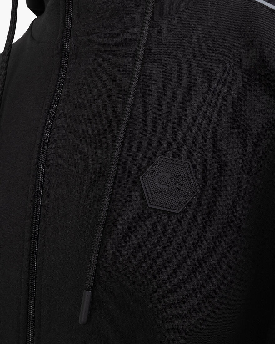 Aiden Track Top - 80% Cotton 20 % Polyester, Black, hi-res