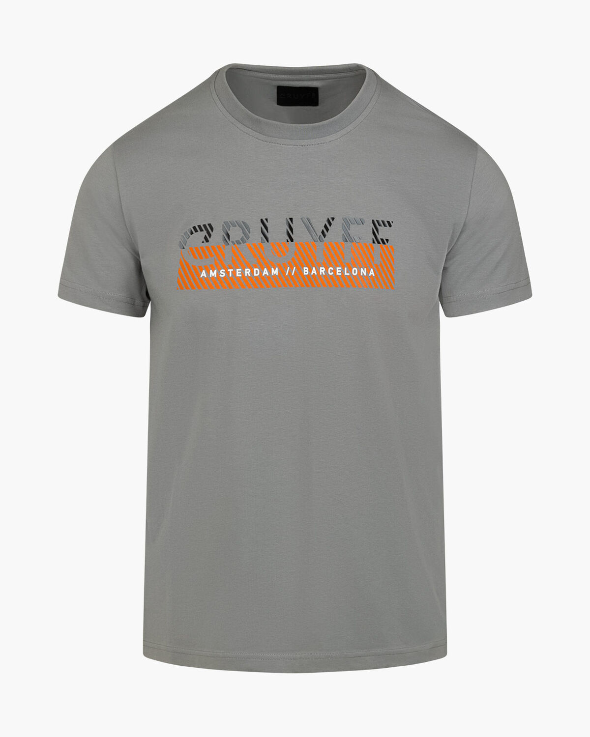 Glossy Chest Print Tee, Black/Grey, hi-res