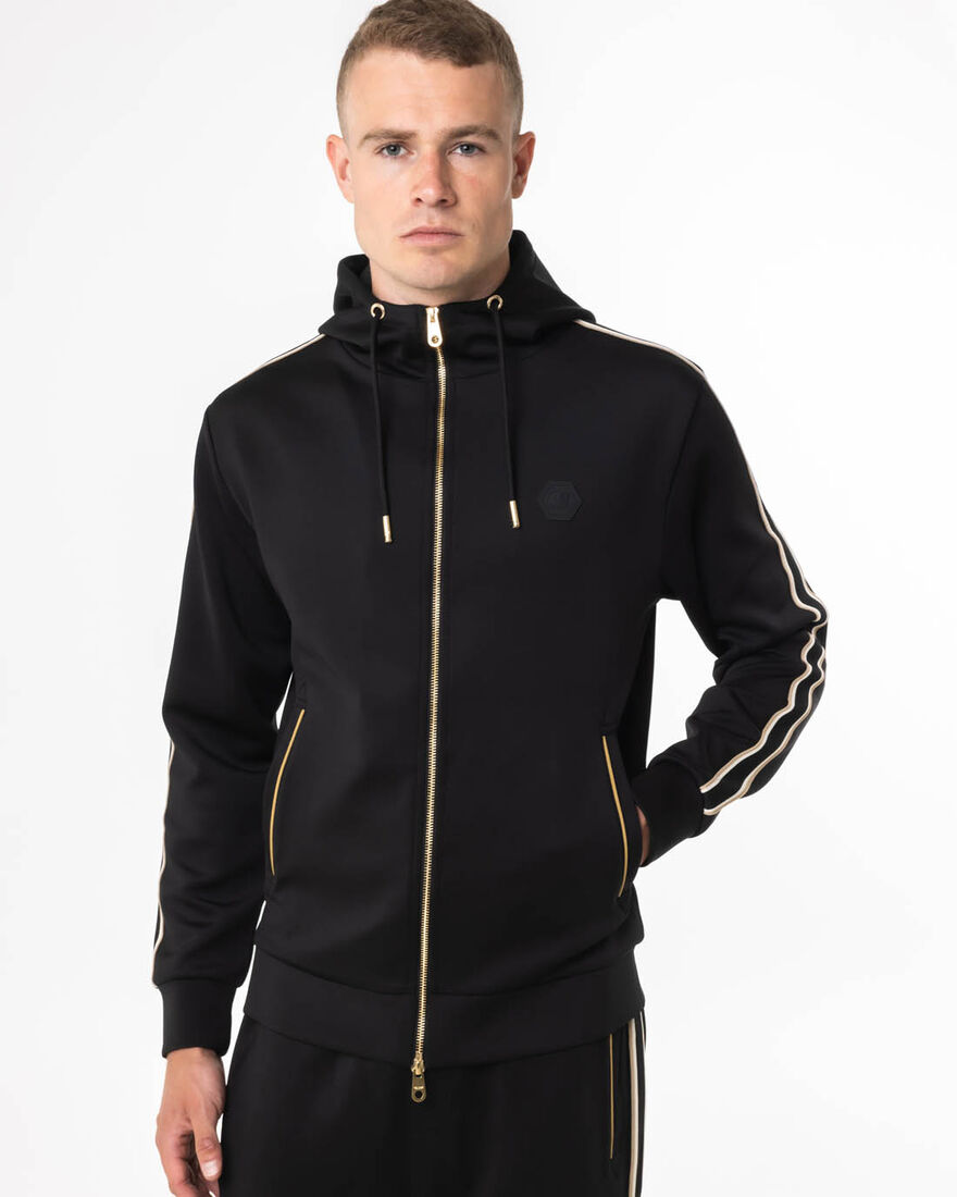 Santino Scuba Zip Thru - 95% Polyester / 5% Elasta, Black, hi-res