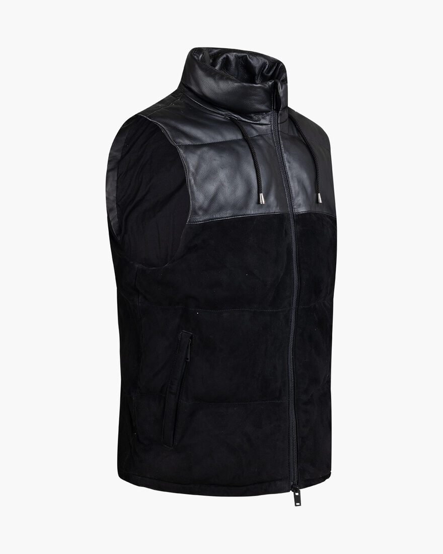 Toretta Bodywarmer - Suede / Nappa, Black, hi-res