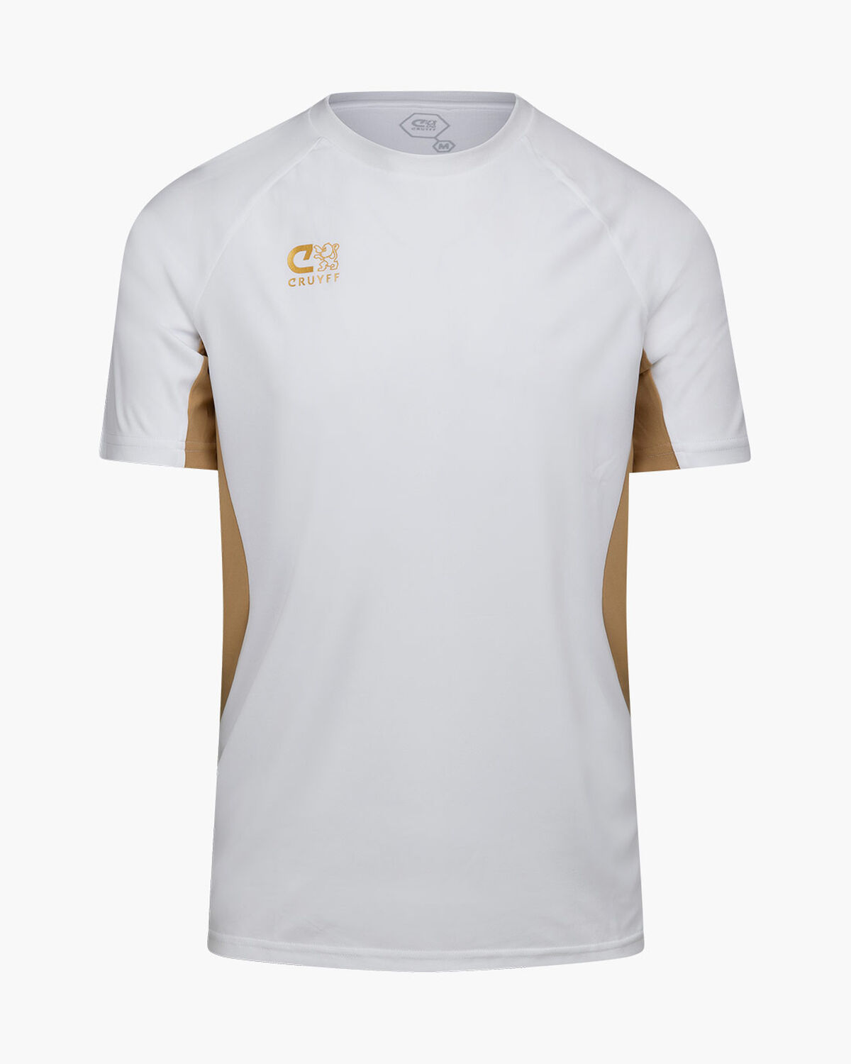 Cruyff Tech Turn Shirt Junior, White/Gold, hi-res