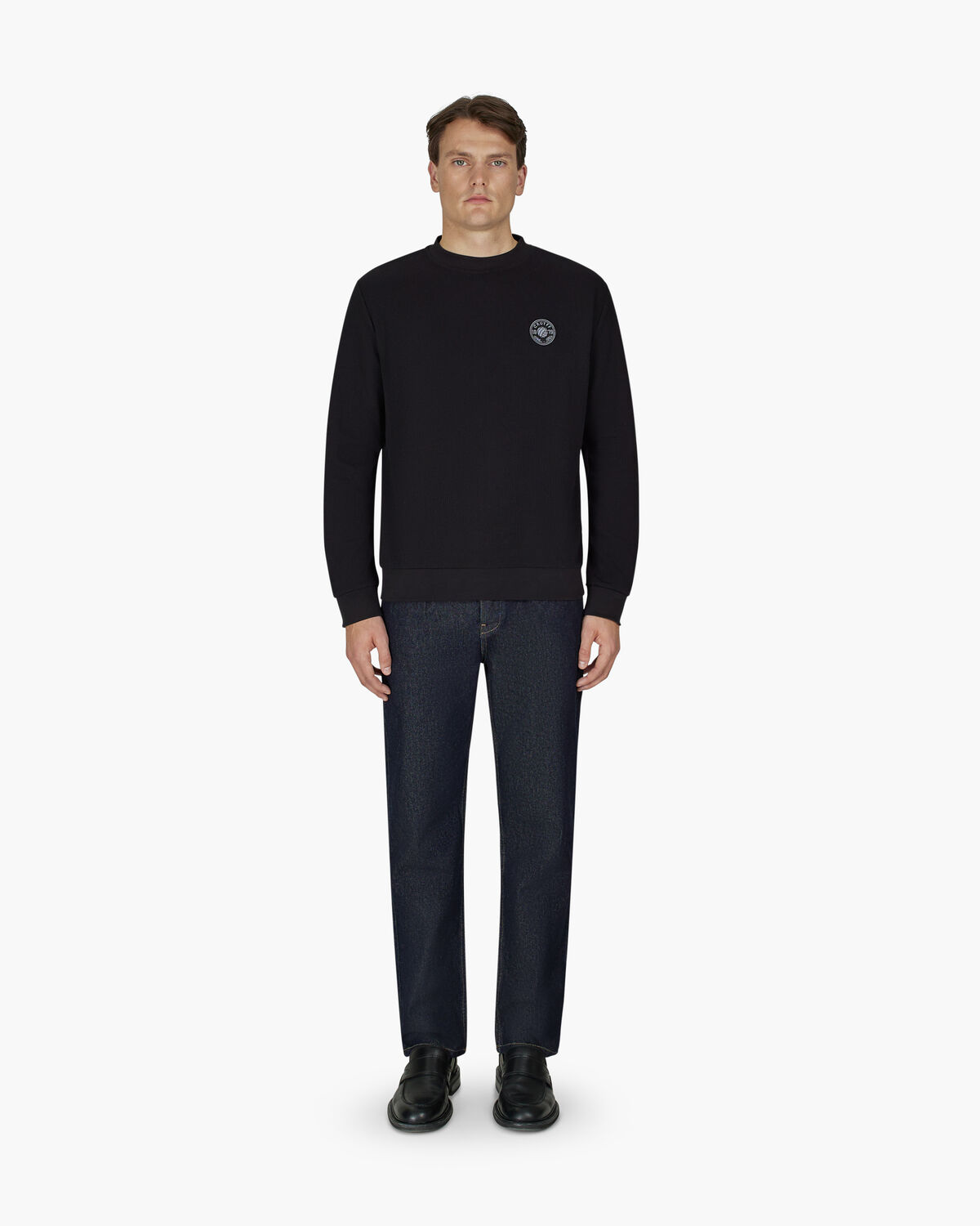 Retro Badge Jumper, Black, hi-res