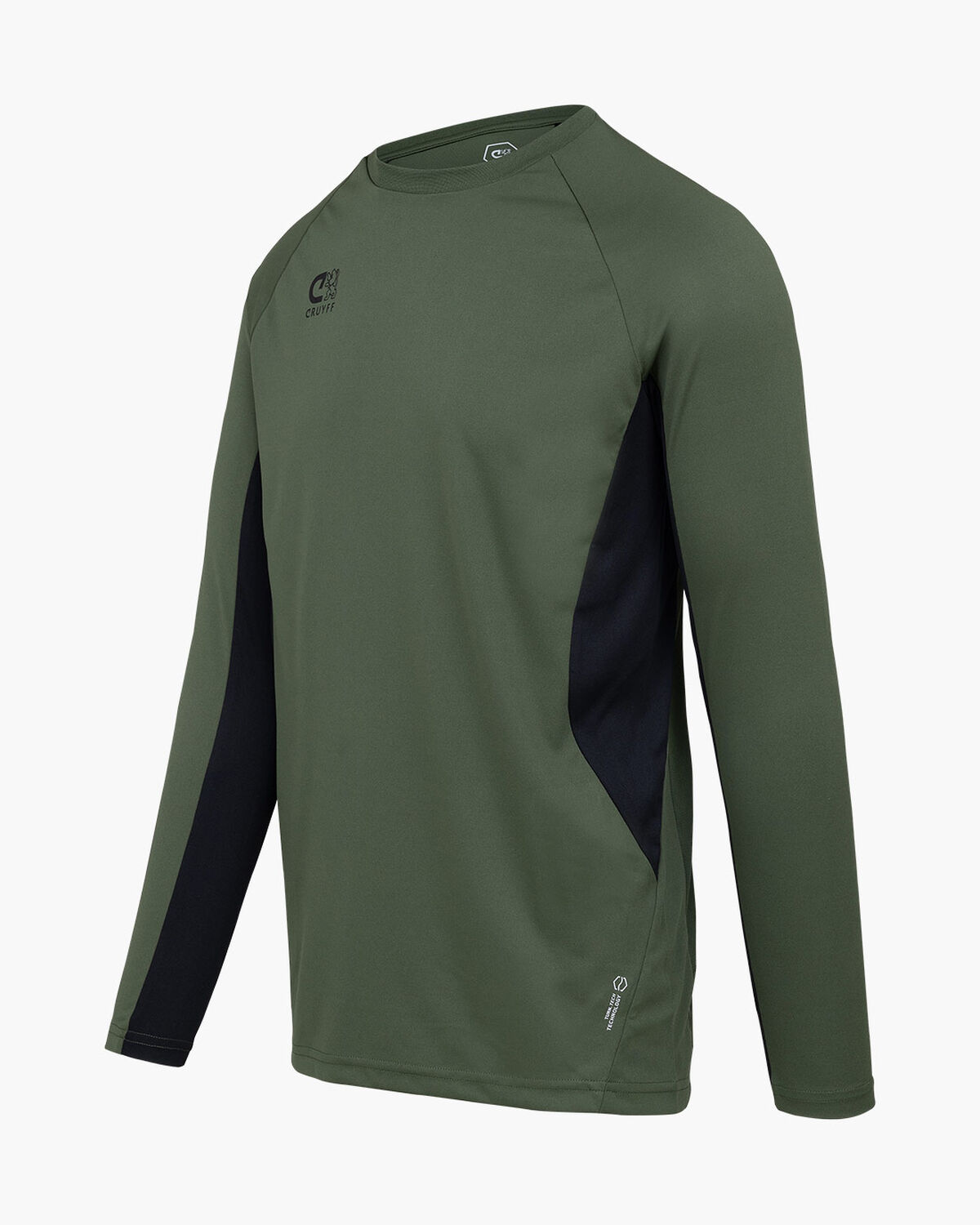 Cruyff Tech Turn LS Shirt, Green/Black, hi-res