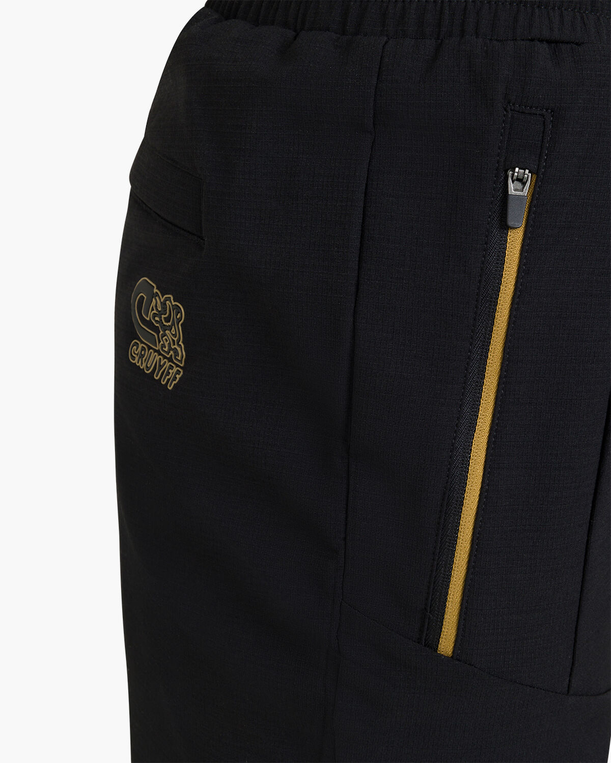 Ripstop Fleece Trackpants, Black/Gold, hi-res