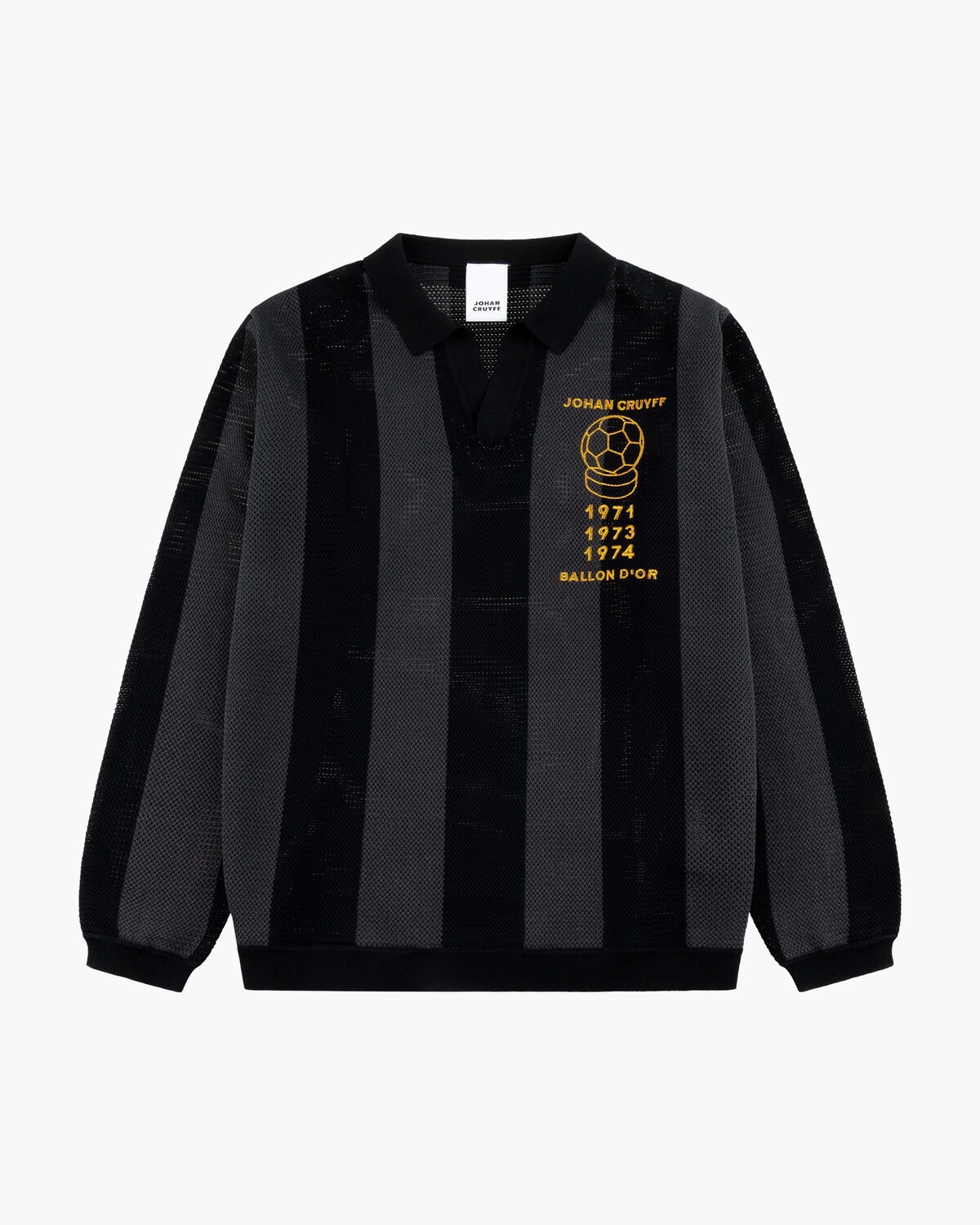 Knitted Football Tee, Black, hi-res