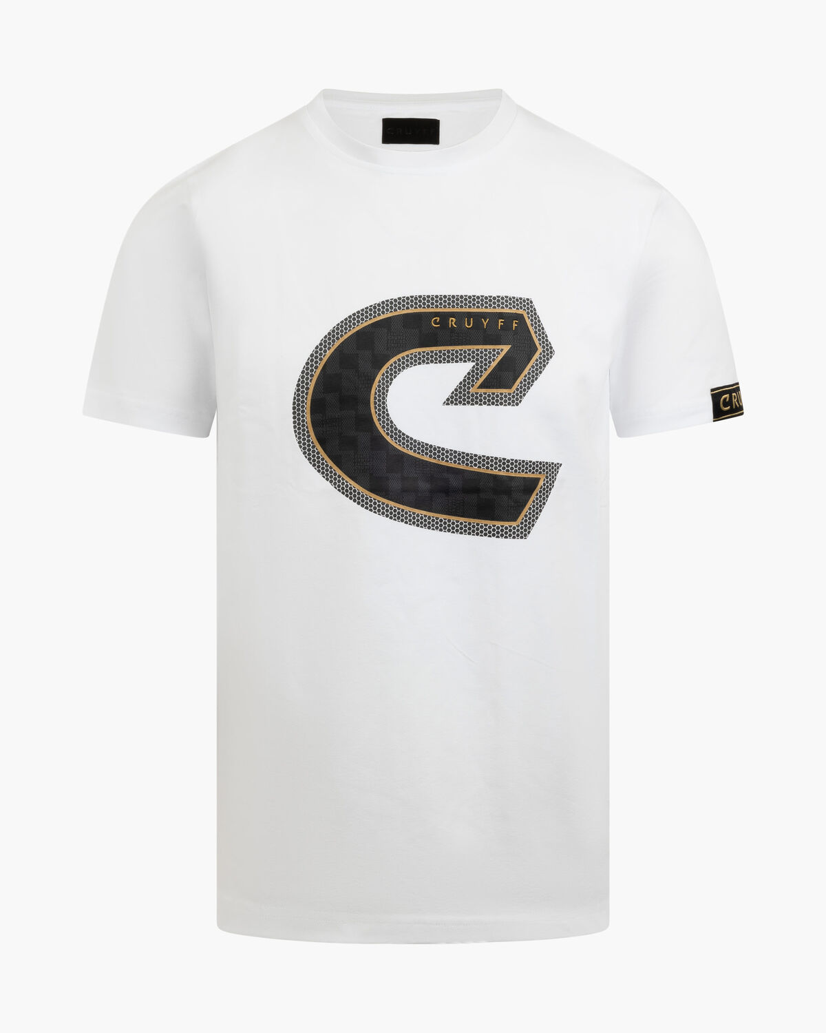 Fuzeknit C-Logo Tee, White/Gold, hi-res