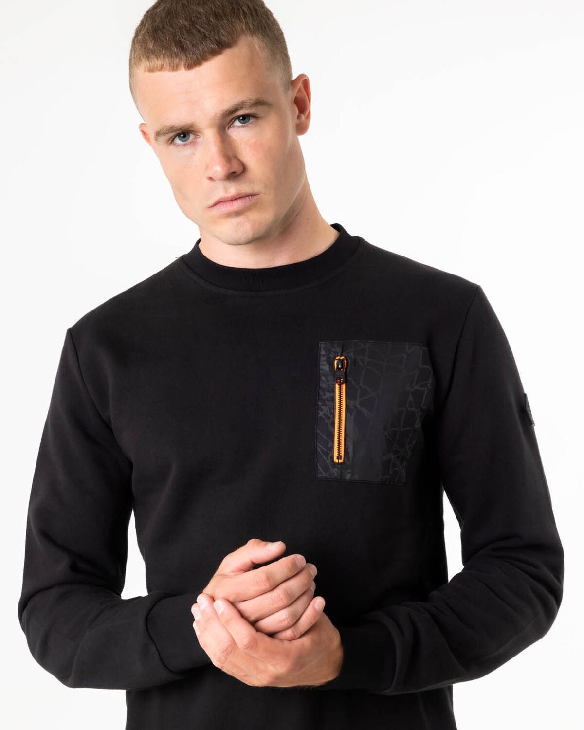 Rafael Sweater  - 65% Cotton 35% Polyester, Black, hi-res