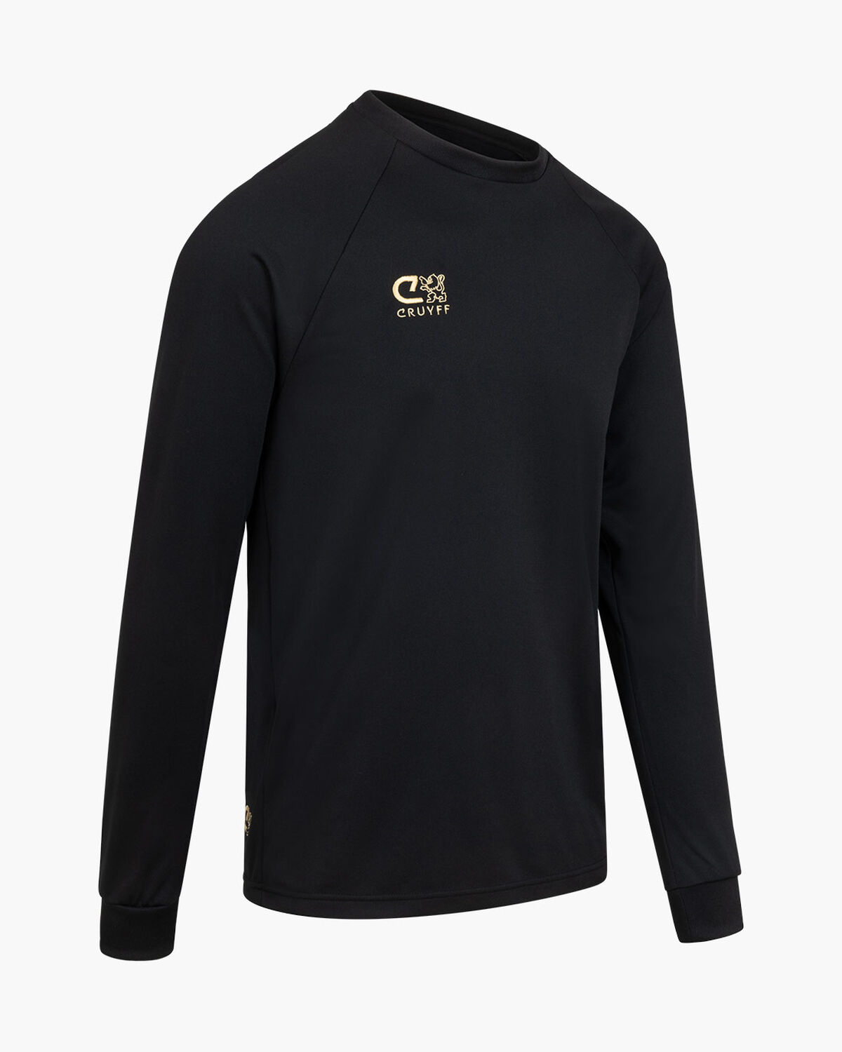 Cruyff Turn Tech Crew Top Senior, Black/Gold, hi-res