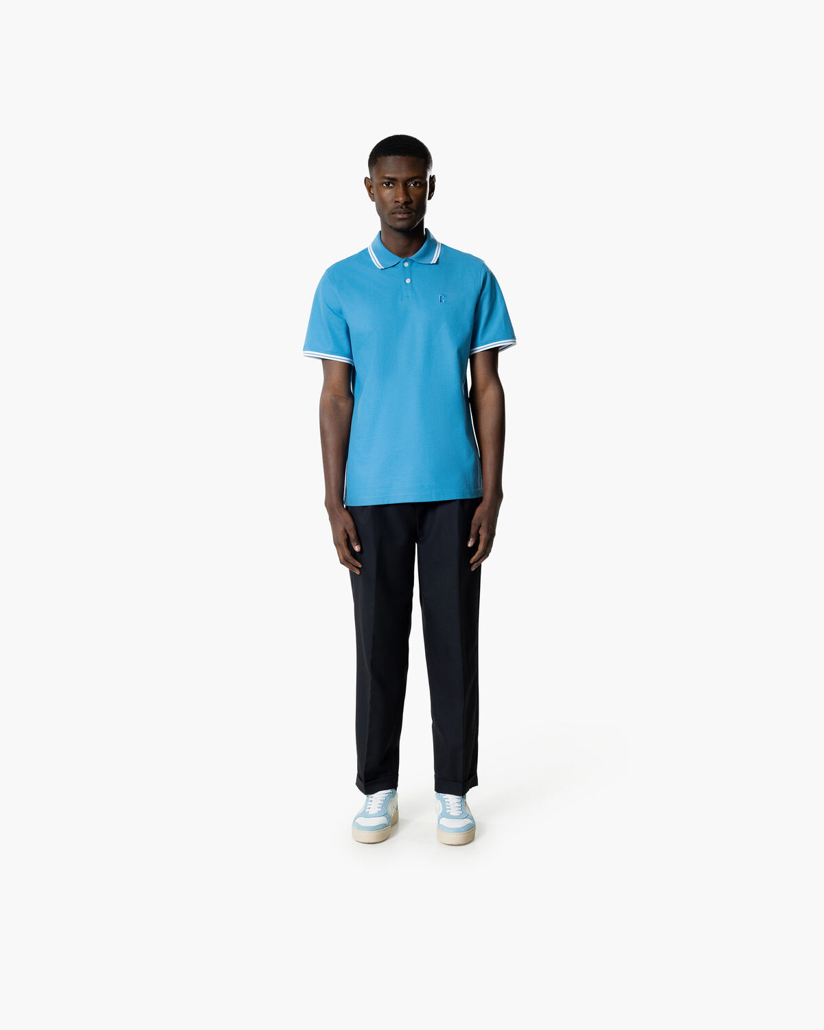 Luxury Piquet Polo, Blue, hi-res