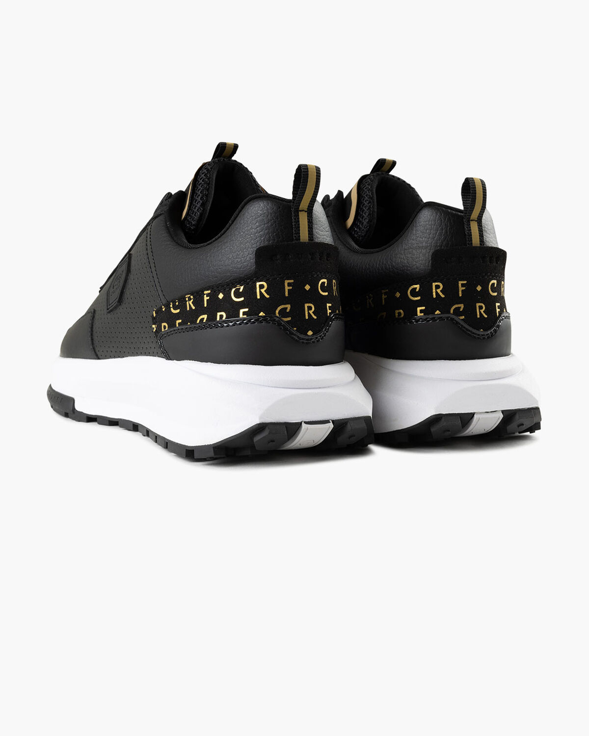 Subutai - Perforated Soft Leather/Tumbled, Black/Gold, hi-res