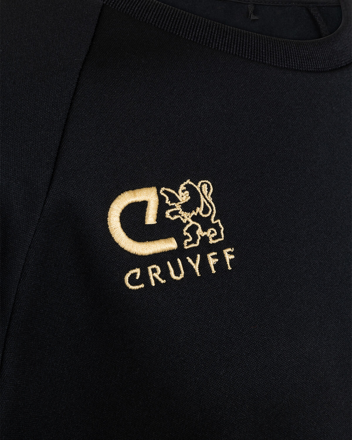 Cruyff Turn Tech Crew Top Junior, Black/Gold, hi-res