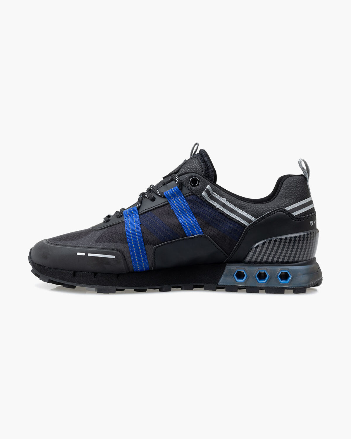 Inter Lace // Montserrat, Black/Blue, hi-res