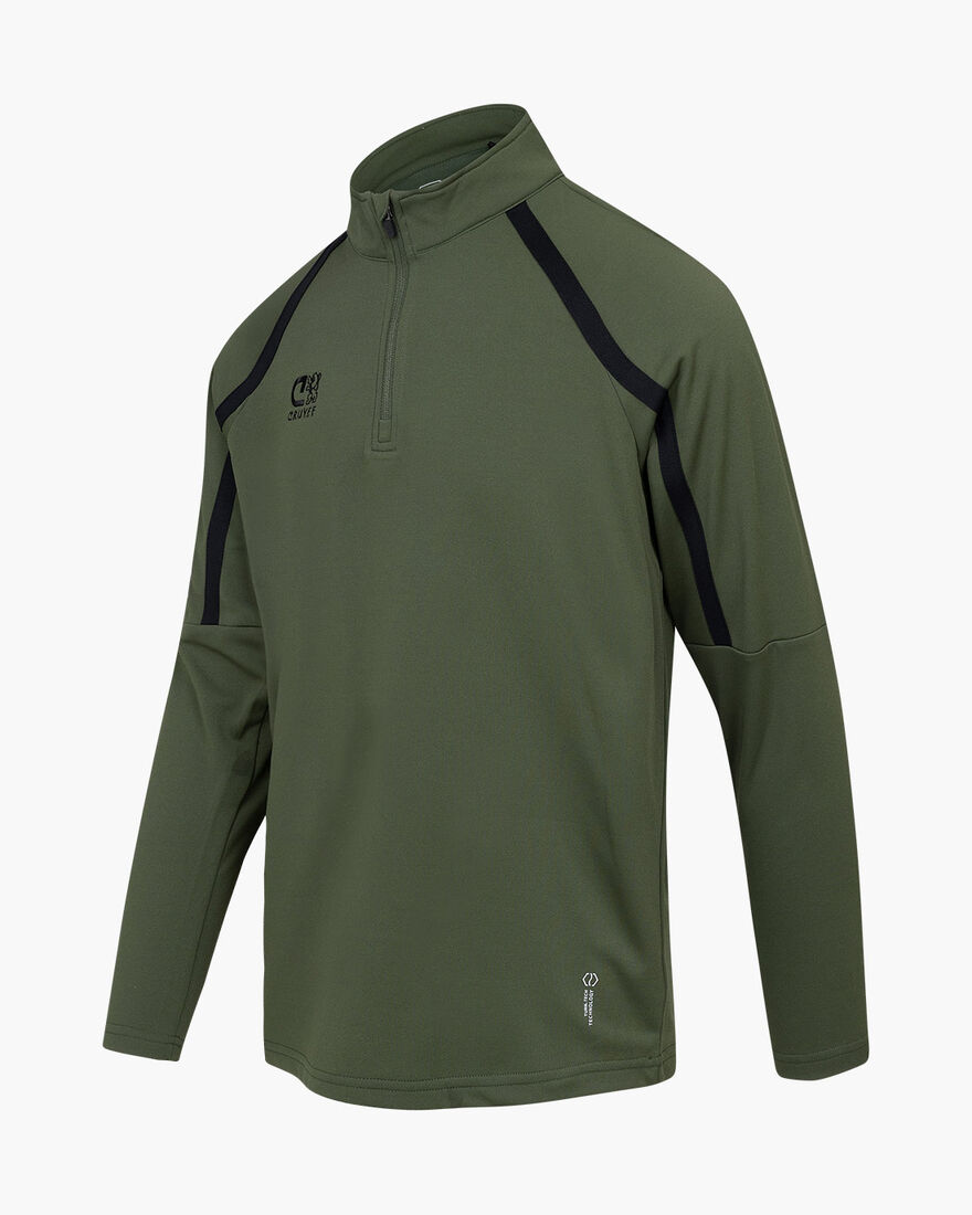 Cruyff Tech Turn Half Zip Junior, Green/Black, hi-res