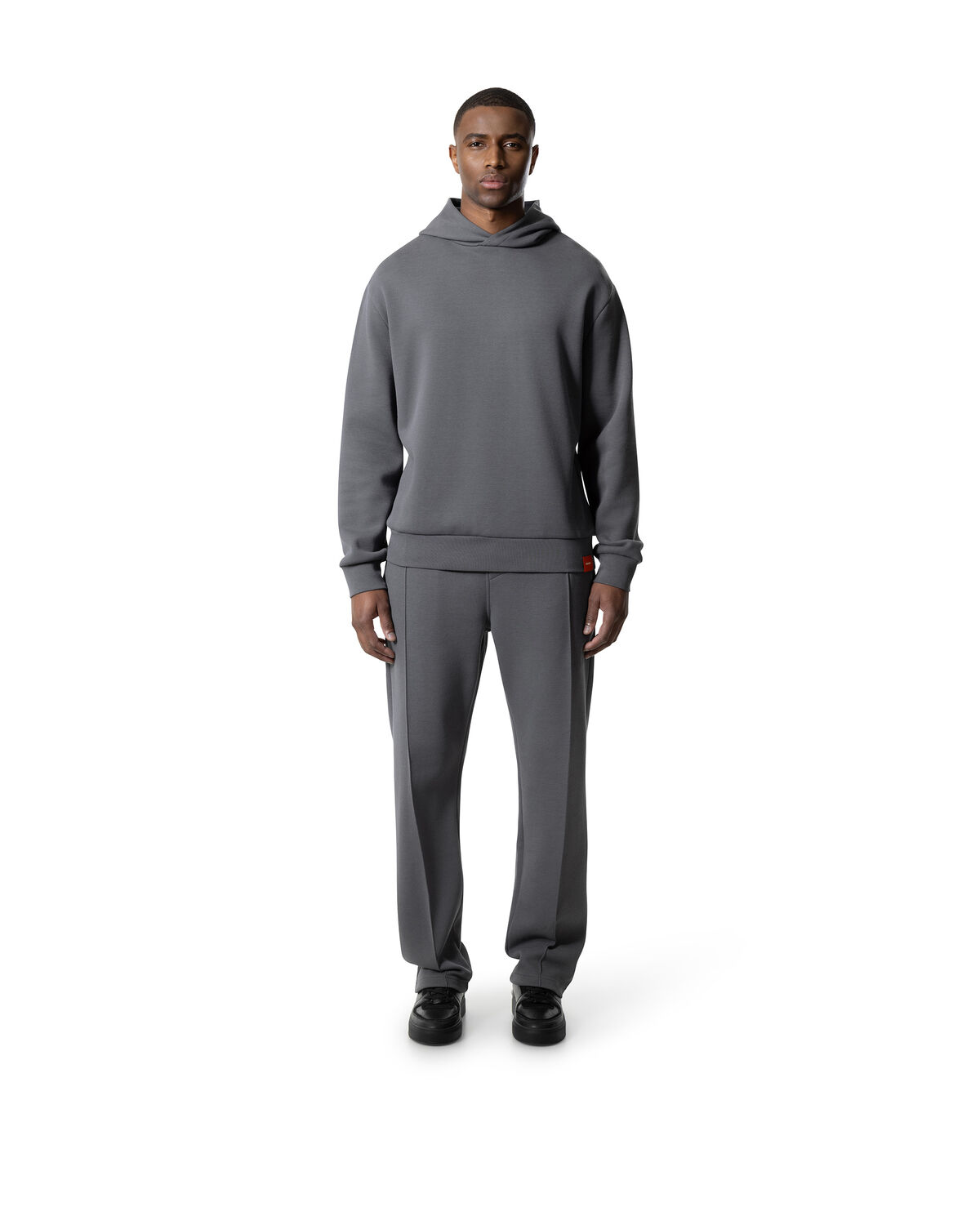 Pique Hoodie, Charcoal Grey, hi-res