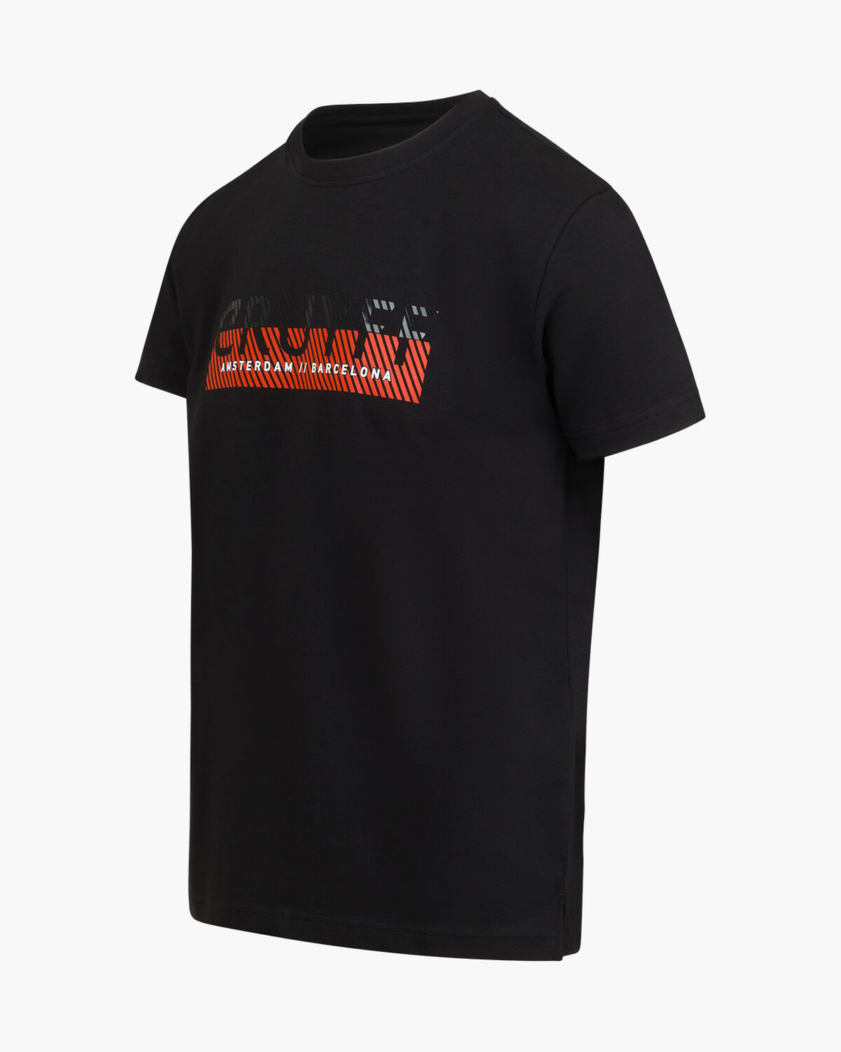 Glossy Chest Print Tee, Black, hi-res