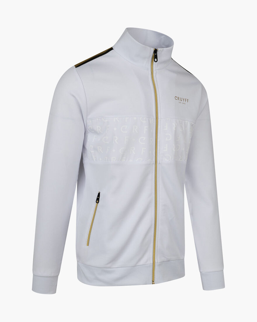 Gregory Track Top - 65% Polyester 35 % Cotton, White/Gold, hi-res