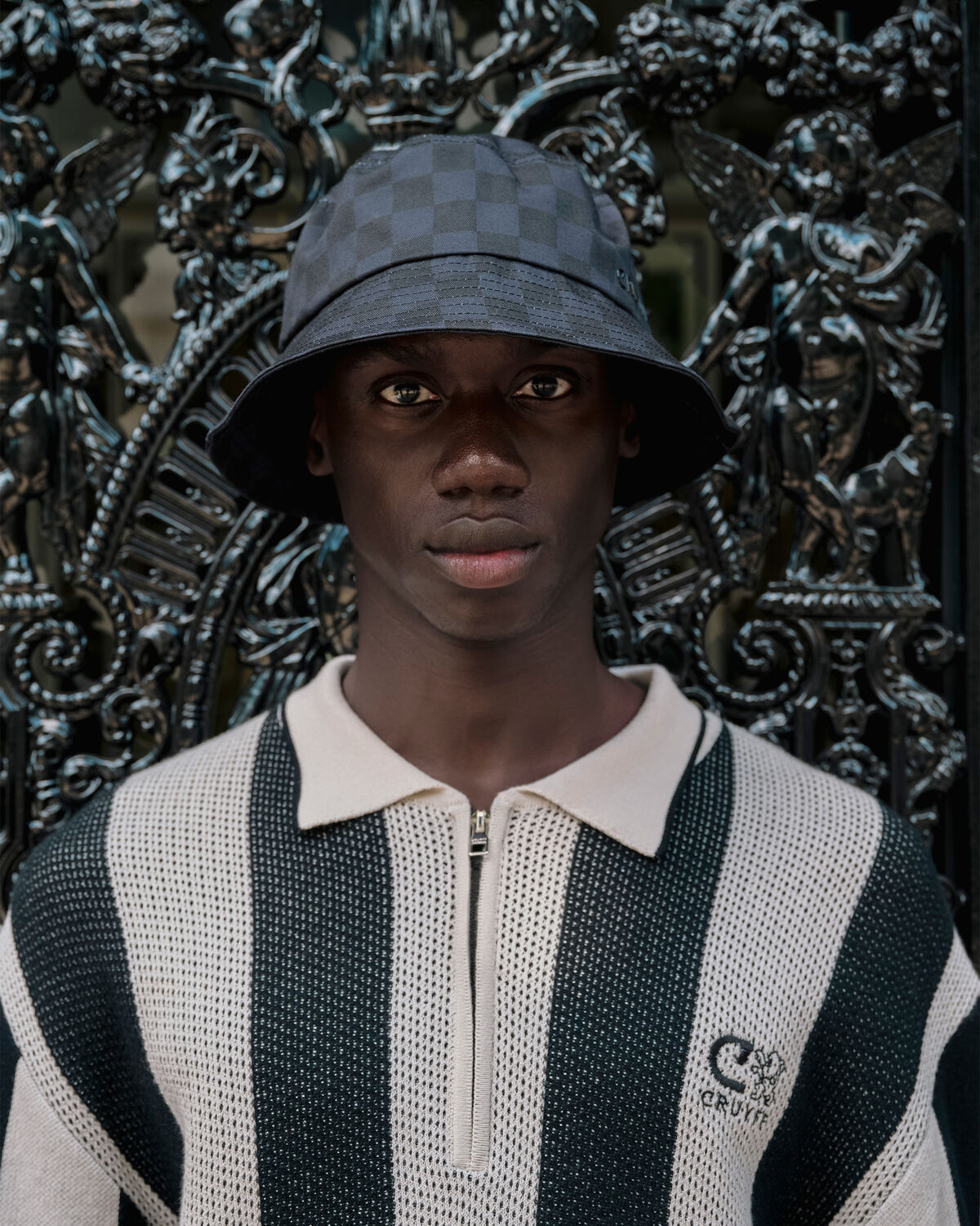 Check Bucket Hat, Black, hi-res