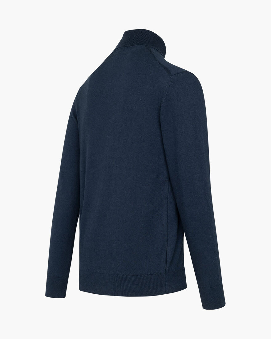 Basco Turtle Neck - Cotton, Navy, hi-res