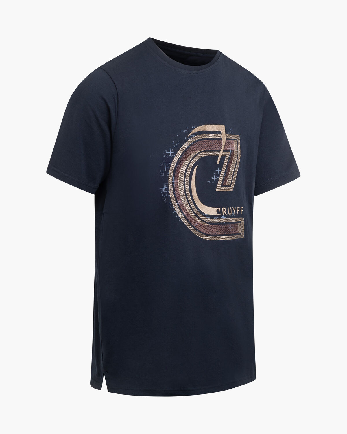 C-Logo Embro Tee, Blue/Gold, hi-res