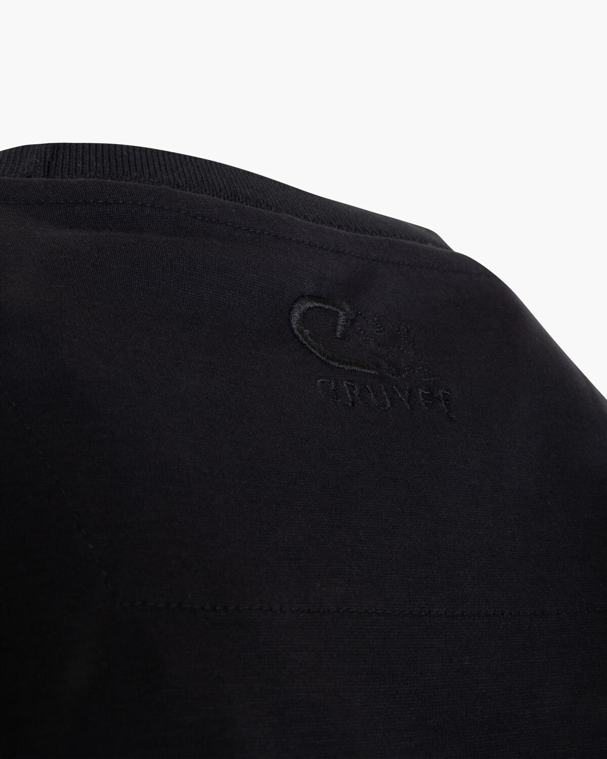 Debossed Collar Tee, Black, hi-res