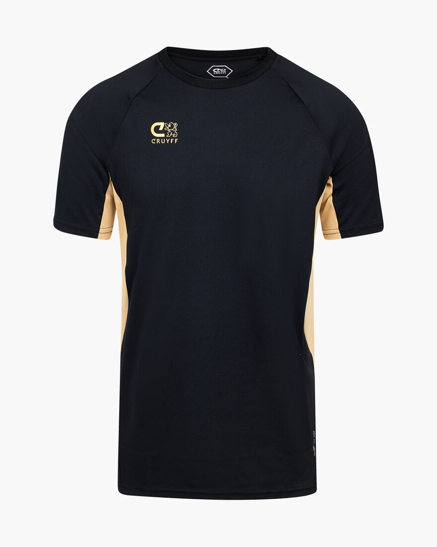 Cruyff Tech Turn Shirt Junior, Black/Gold, hi-res