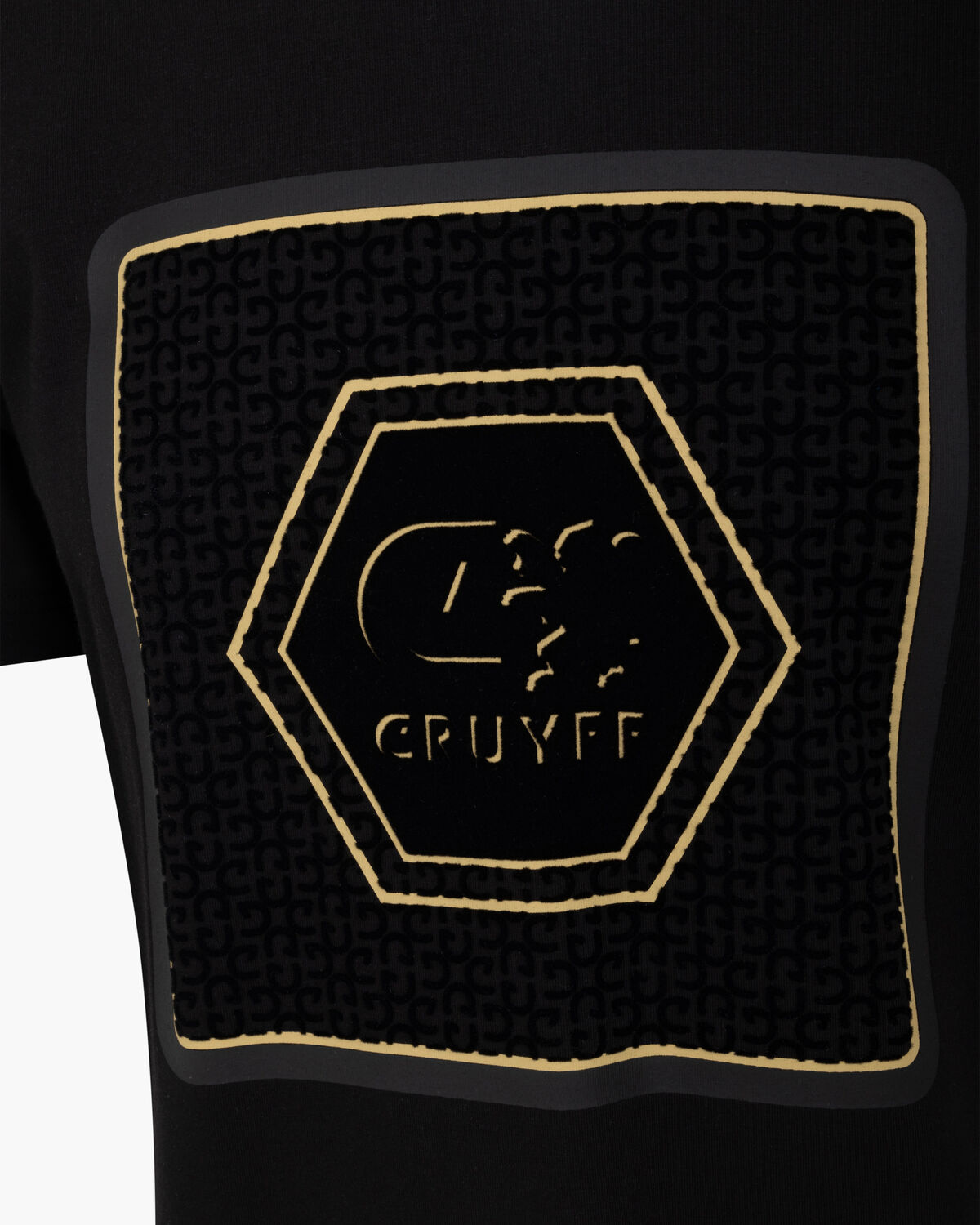 Flock Tee, Black/Gold, hi-res
