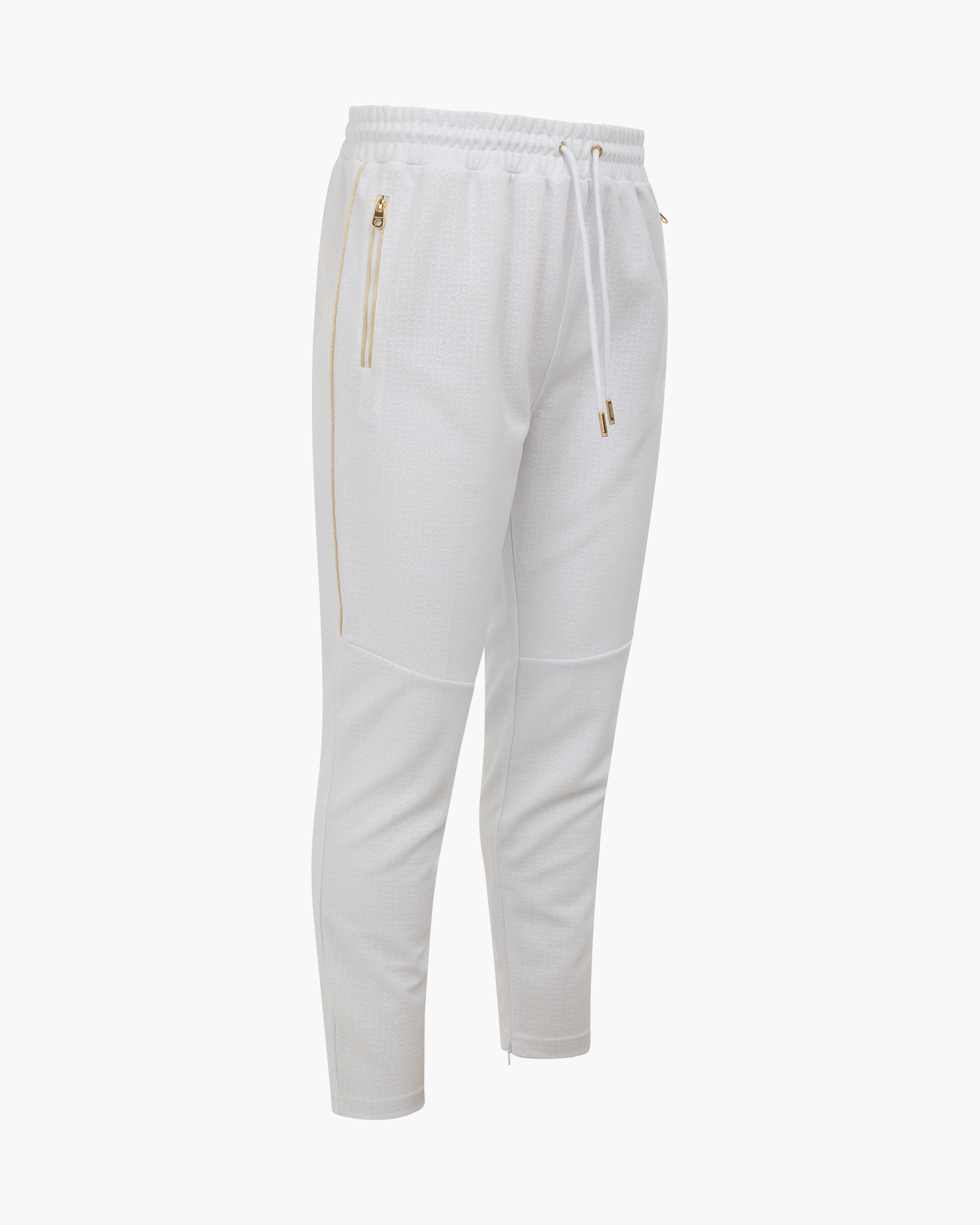 White and hotsell gold track pants