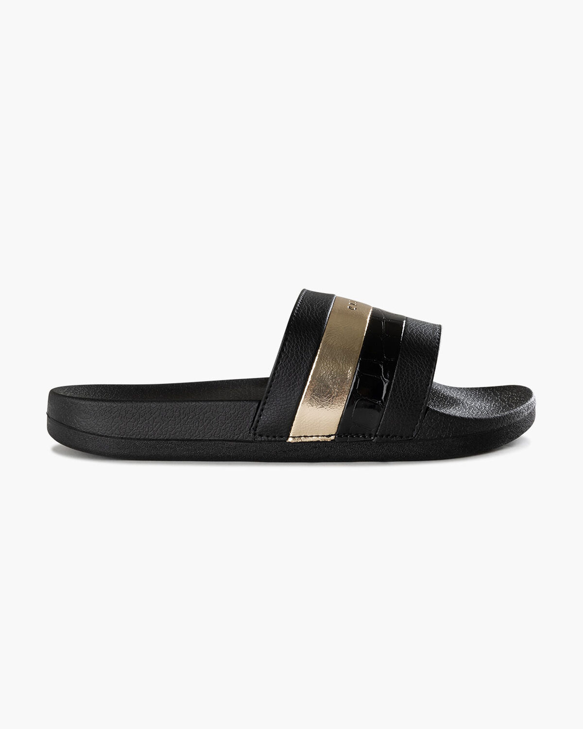 Aqua Copa BCN - Croco Patent/Tumbled/Metallic, Black/Gold, hi-res