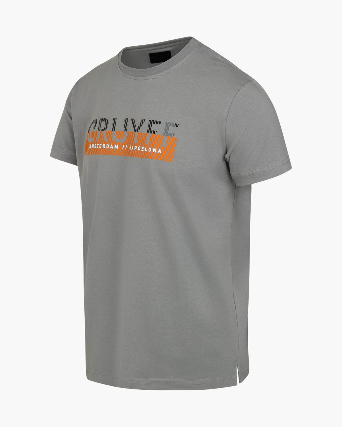 Glossy Chest Print Tee, Black/Grey, hi-res