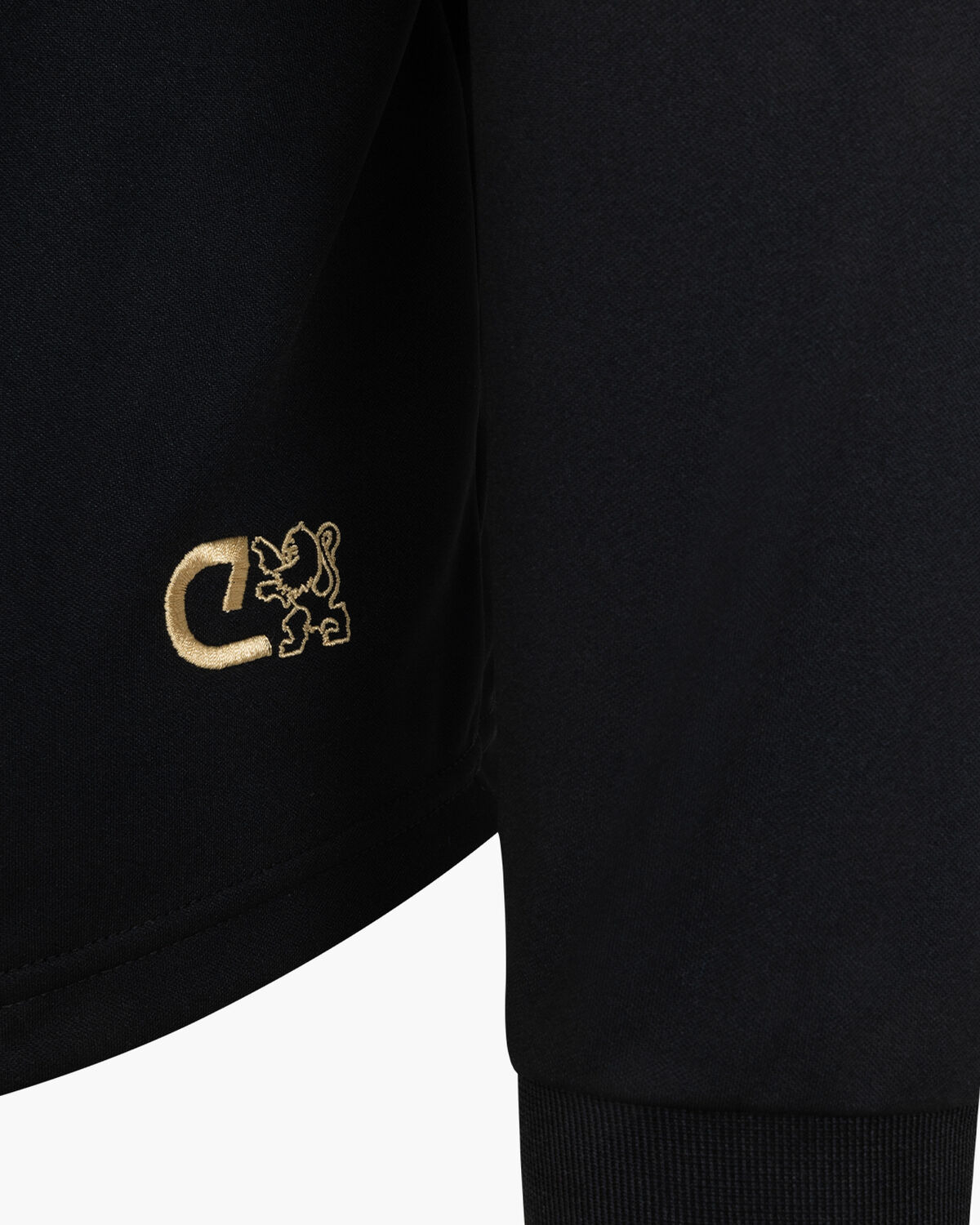 Cruyff Turn Tech Crew Top Senior, Black/Gold, hi-res