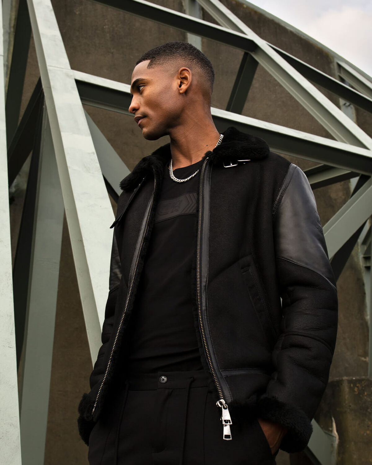 Juan Shearling, Black/Black, hi-res