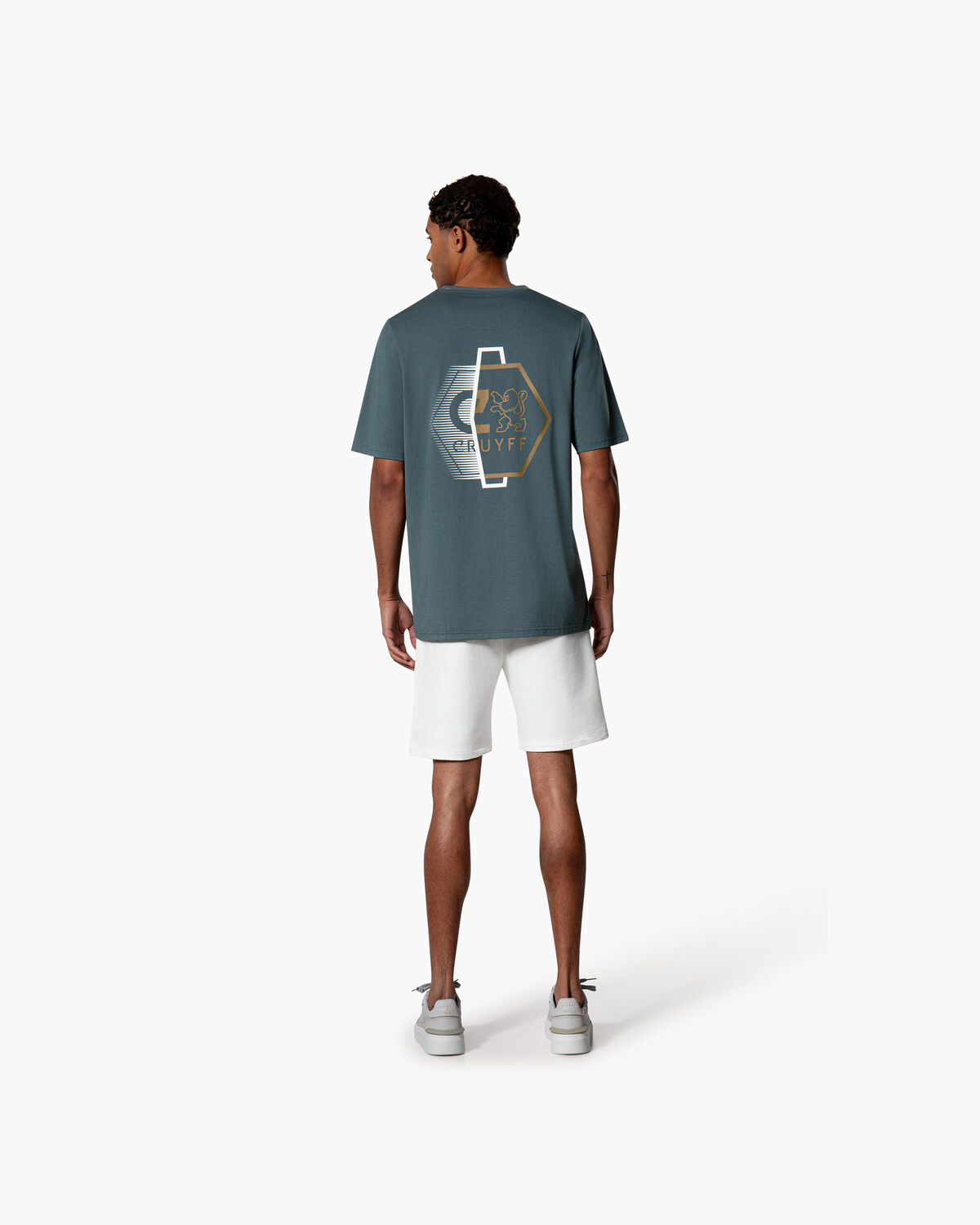 C-Lion Back Graphic Tee, Green/Blue, hi-res