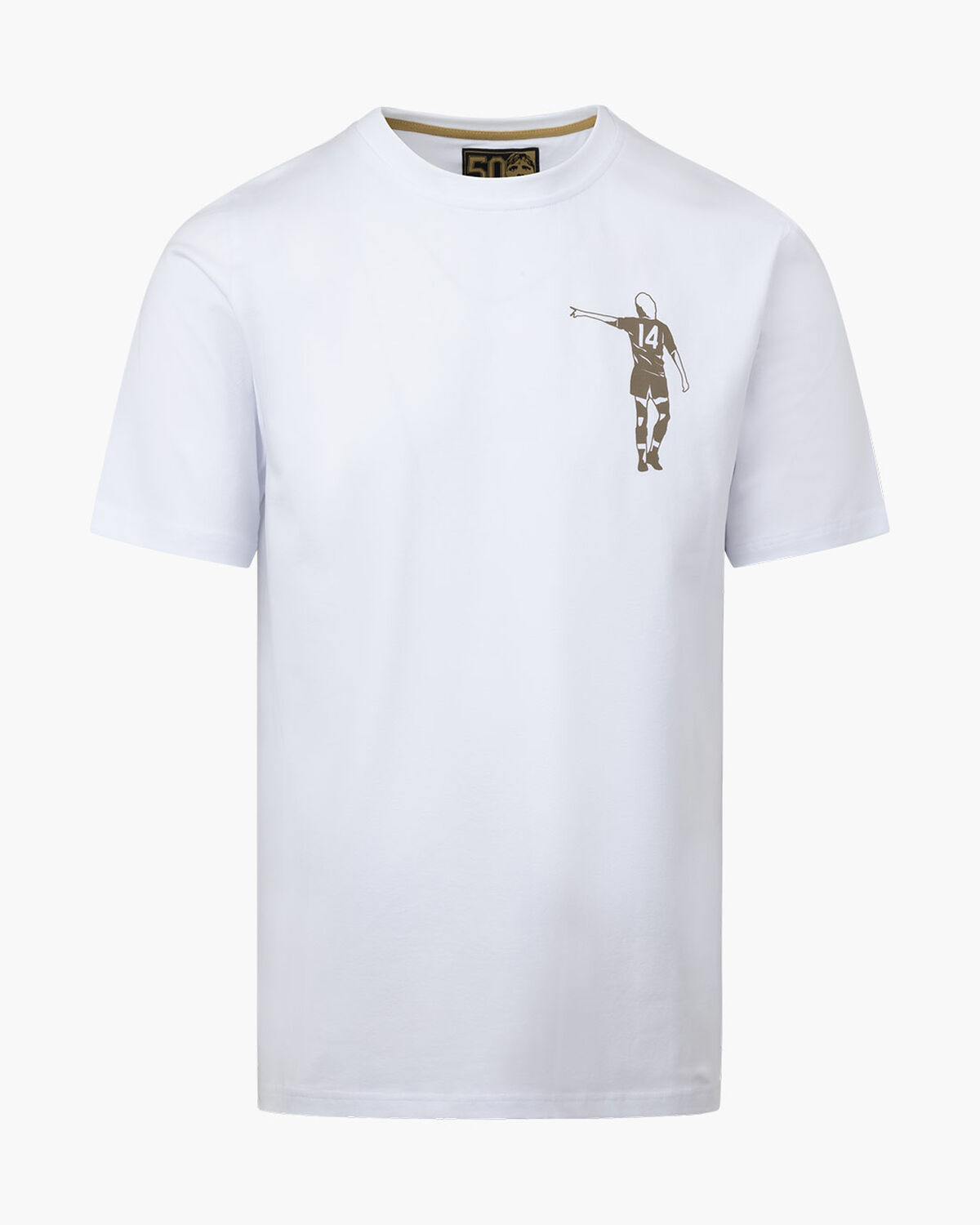 Dos Rayas Print Tee, White/Gold, hi-res