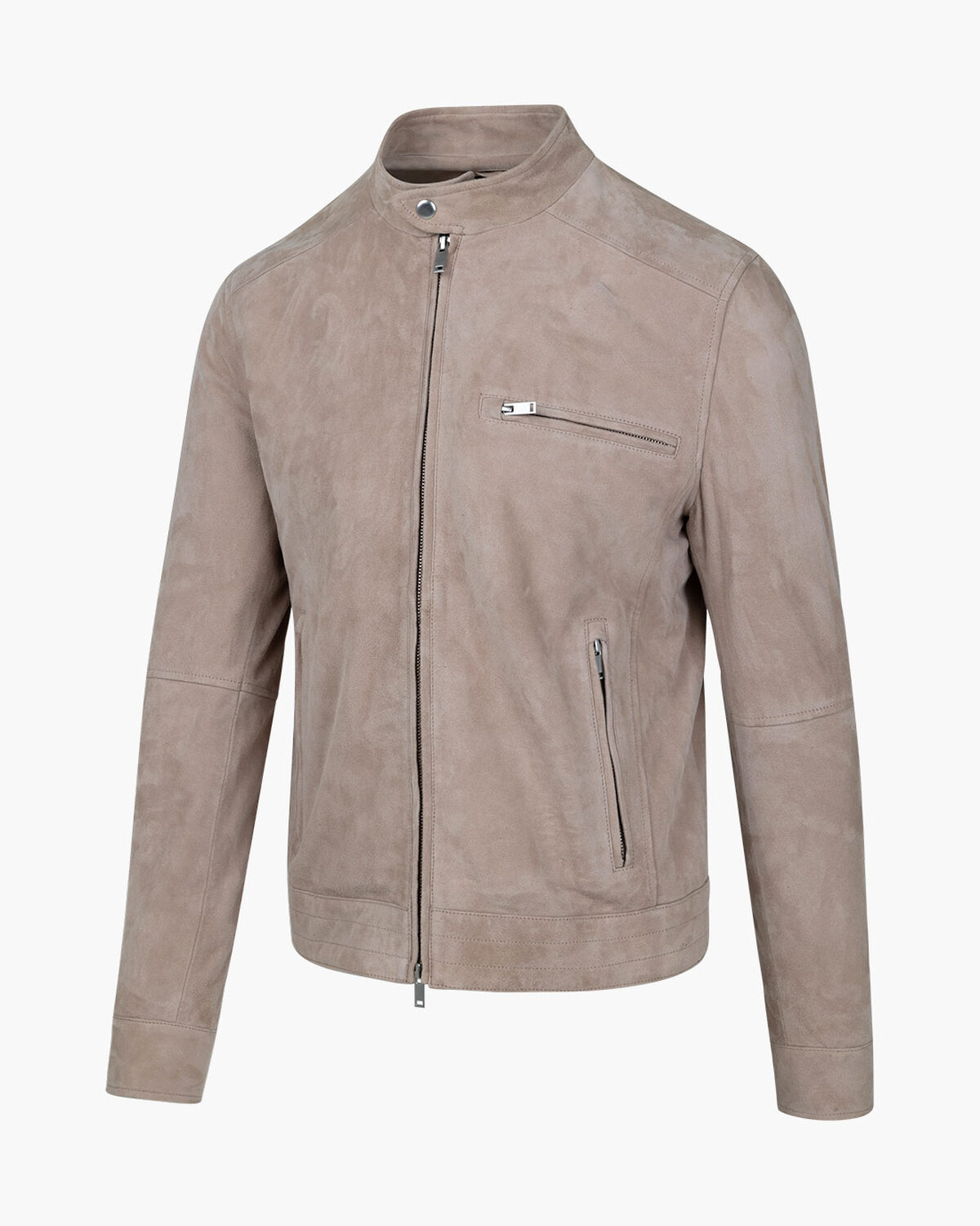 Esteban Suede Biker Jacket, Crème, hi-res