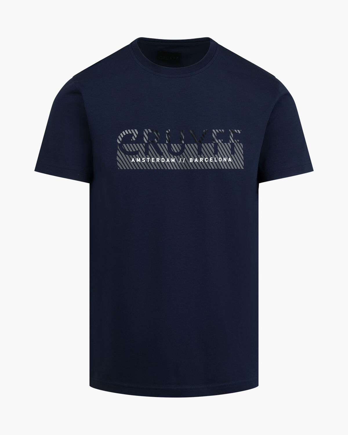 Glossy Chest Print Tee, Navy, hi-res