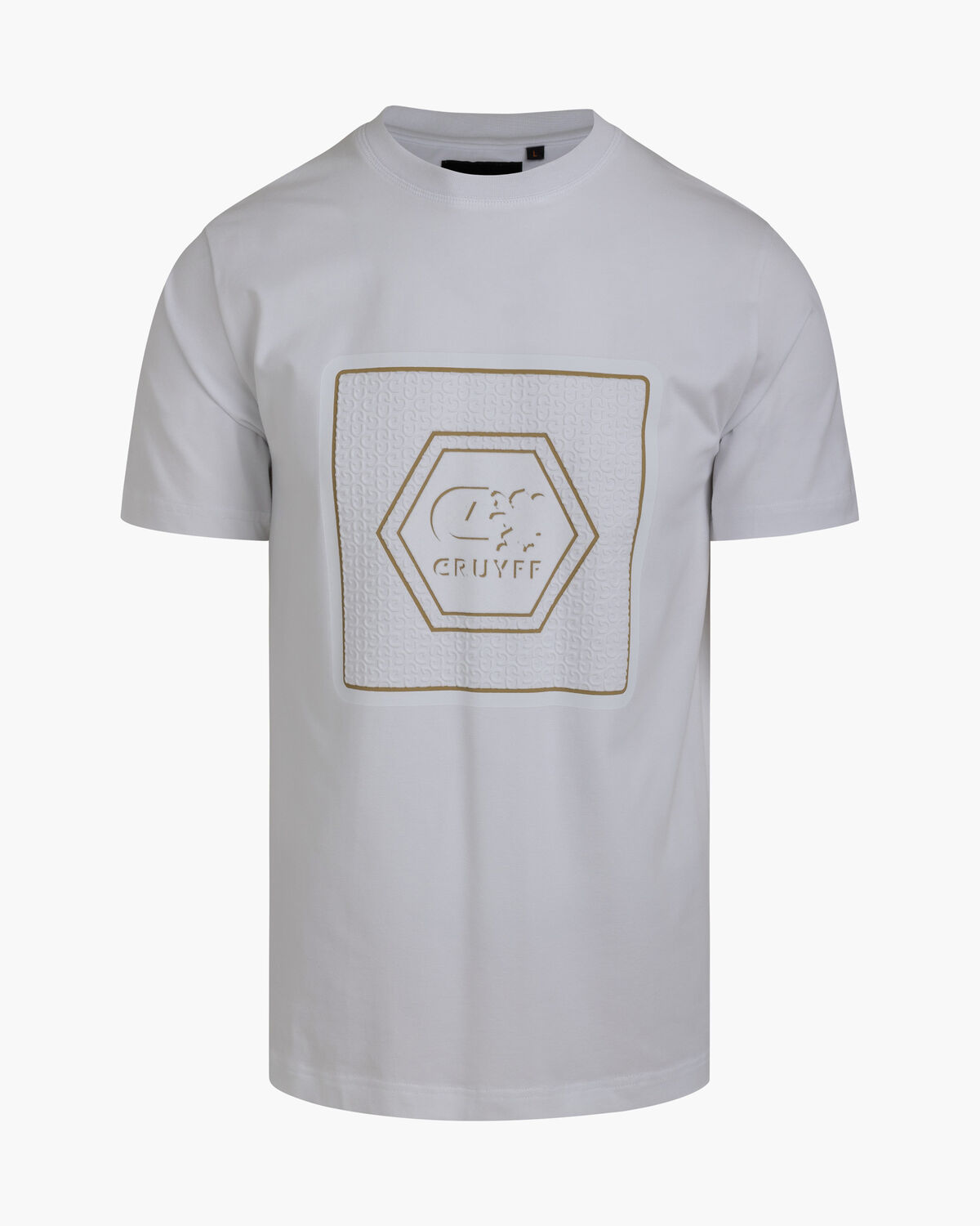 Flock Tee, White/Gold, hi-res