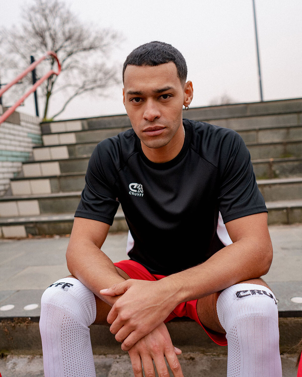 Cruyff Tech Turn Shirt Senior, Black/White, hi-res