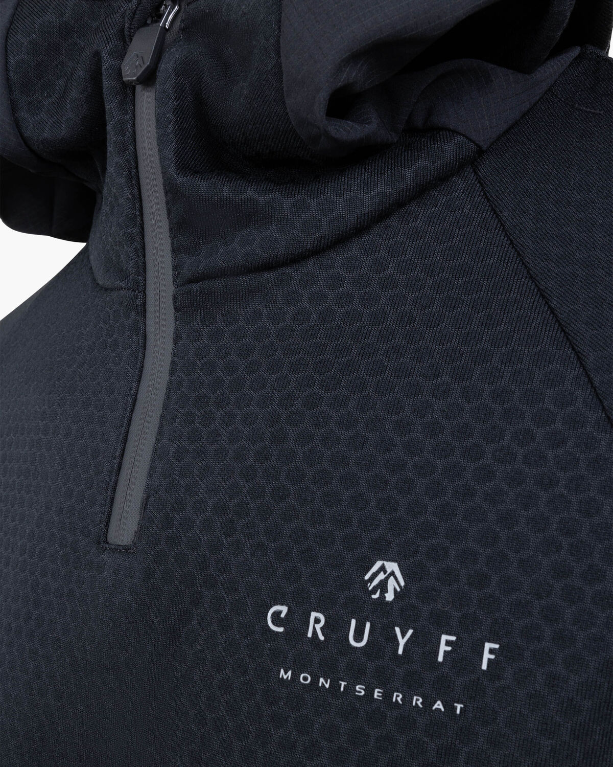 Solar 1/4 Zip Hood, Black, hi-res