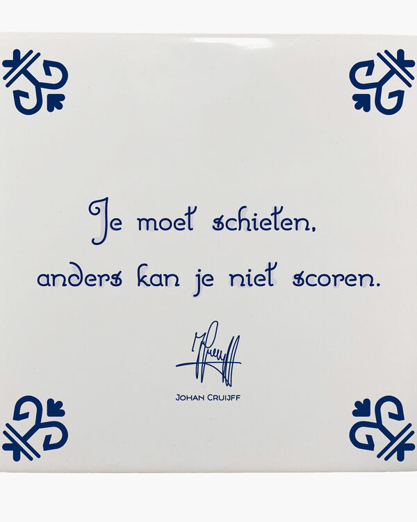 Je moet schieten, anders kan je niet scoren