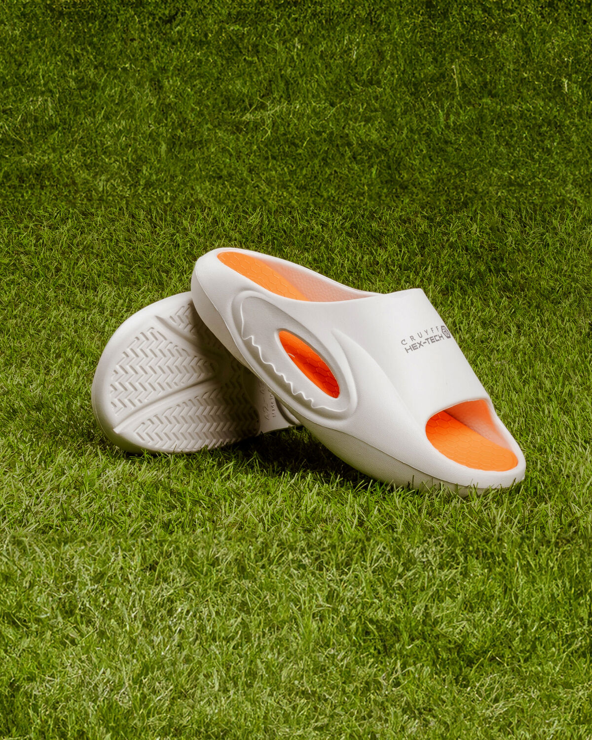 Recovery Hex-Tech slide, White/Orange, hi-res