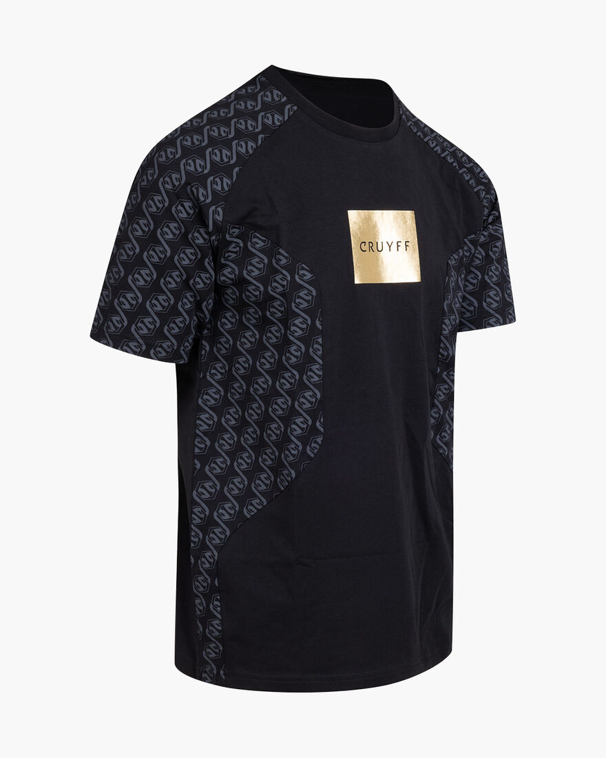 Chain Repeat Tee, Black/Gold, hi-res