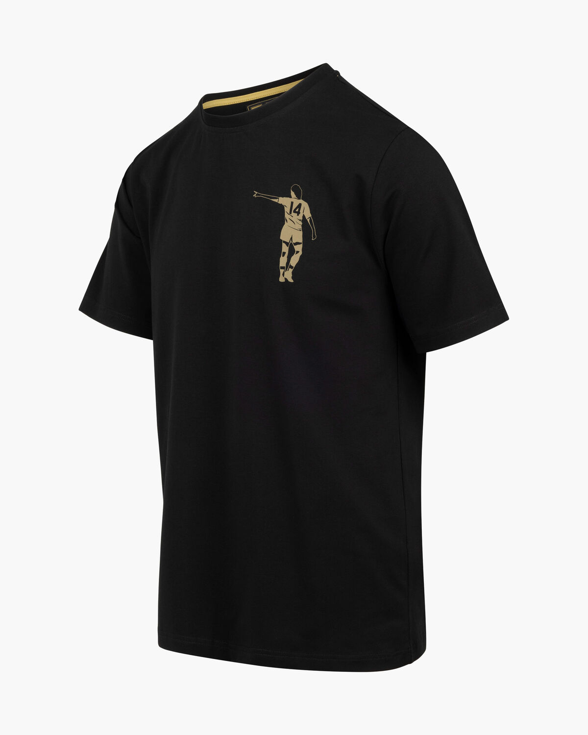 Dos Rayas Print Tee, Black/Gold, hi-res