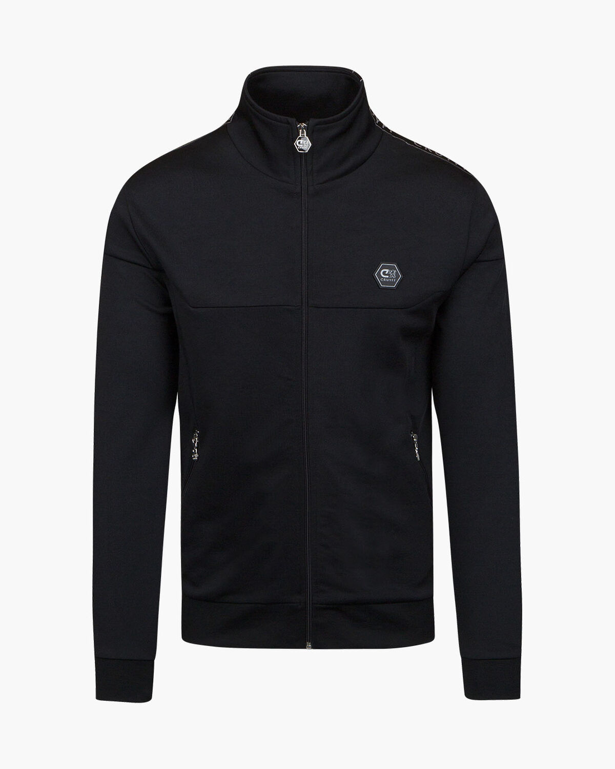 Valentini Track Top - Black/Silver - 65% Polyester, Black, hi-res