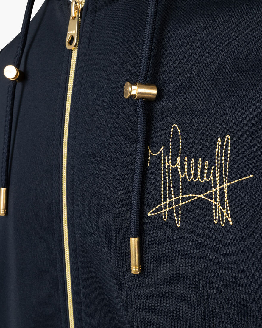 Paolo FZ Hood - 95% polyester / 5% elastane, Navy, hi-res