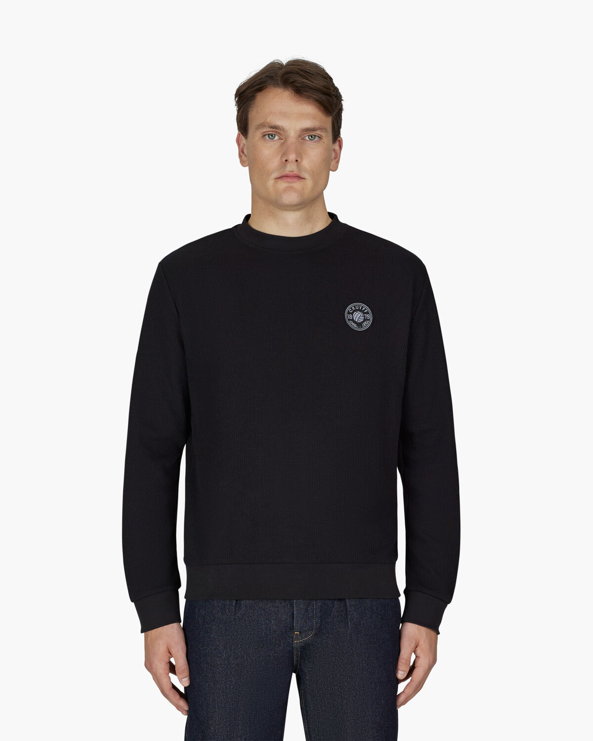 Retro Badge Jumper, Black, hi-res