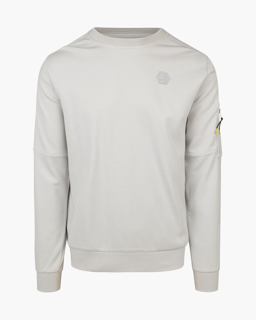 Aiden Sweater - 80% Polyester 20% Cotton, Light Grey, hi-res