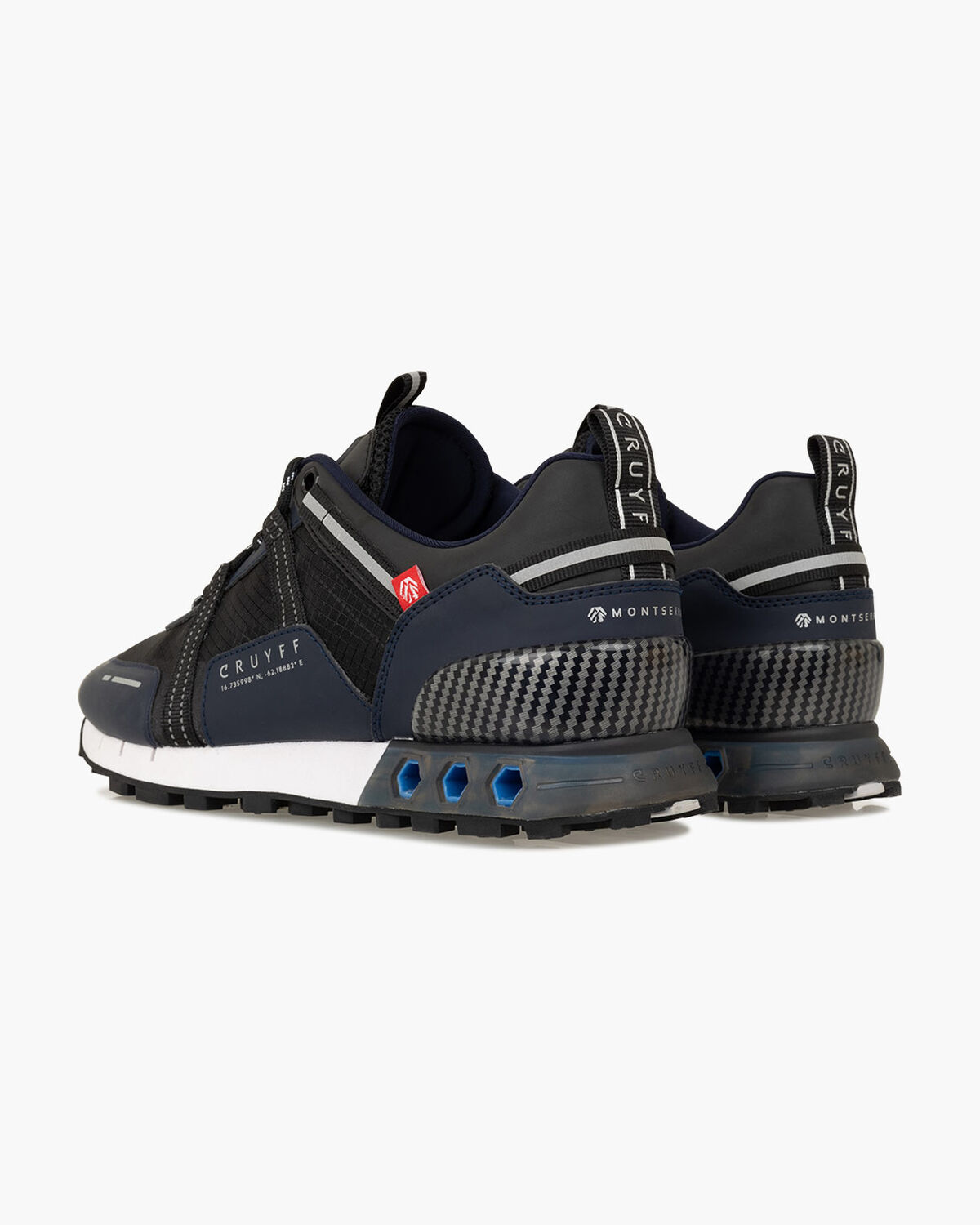 Inter Lace // Montserrat, Black/Blue, hi-res