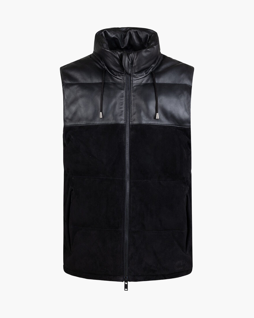 Toretta Bodywarmer - Suede / Nappa, Black, hi-res
