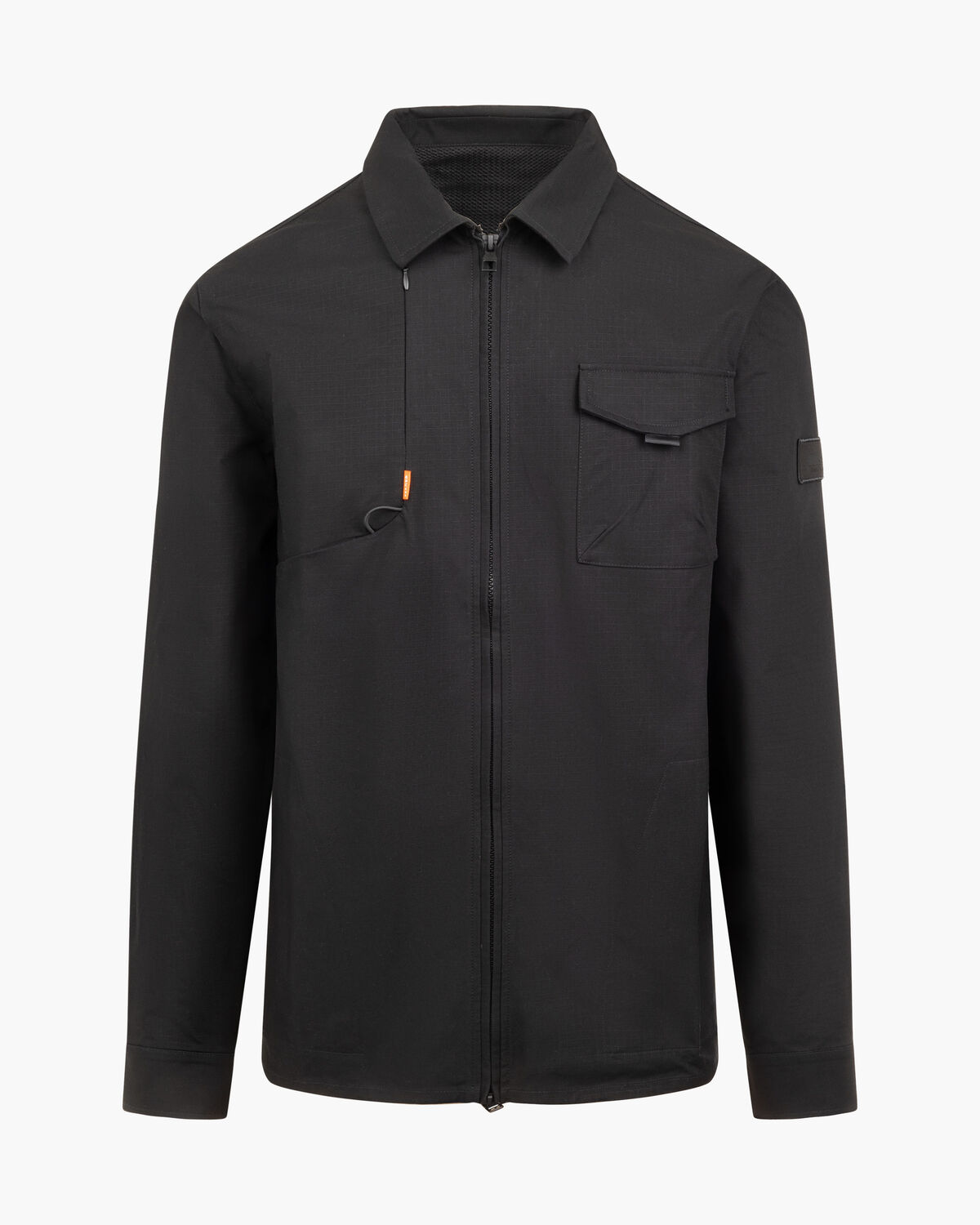 Cotton Ripstop Overshirt, Black, hi-res