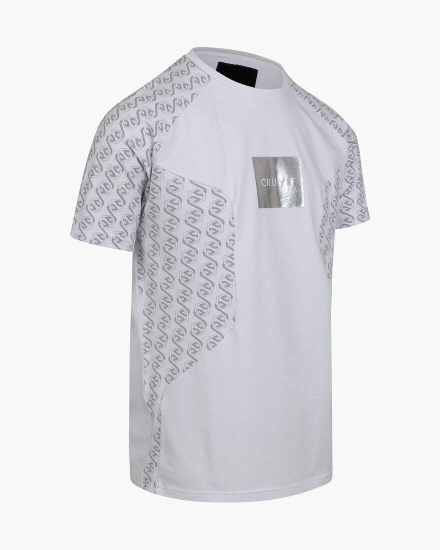 Chain Repeat Tee, White/Silver, hi-res